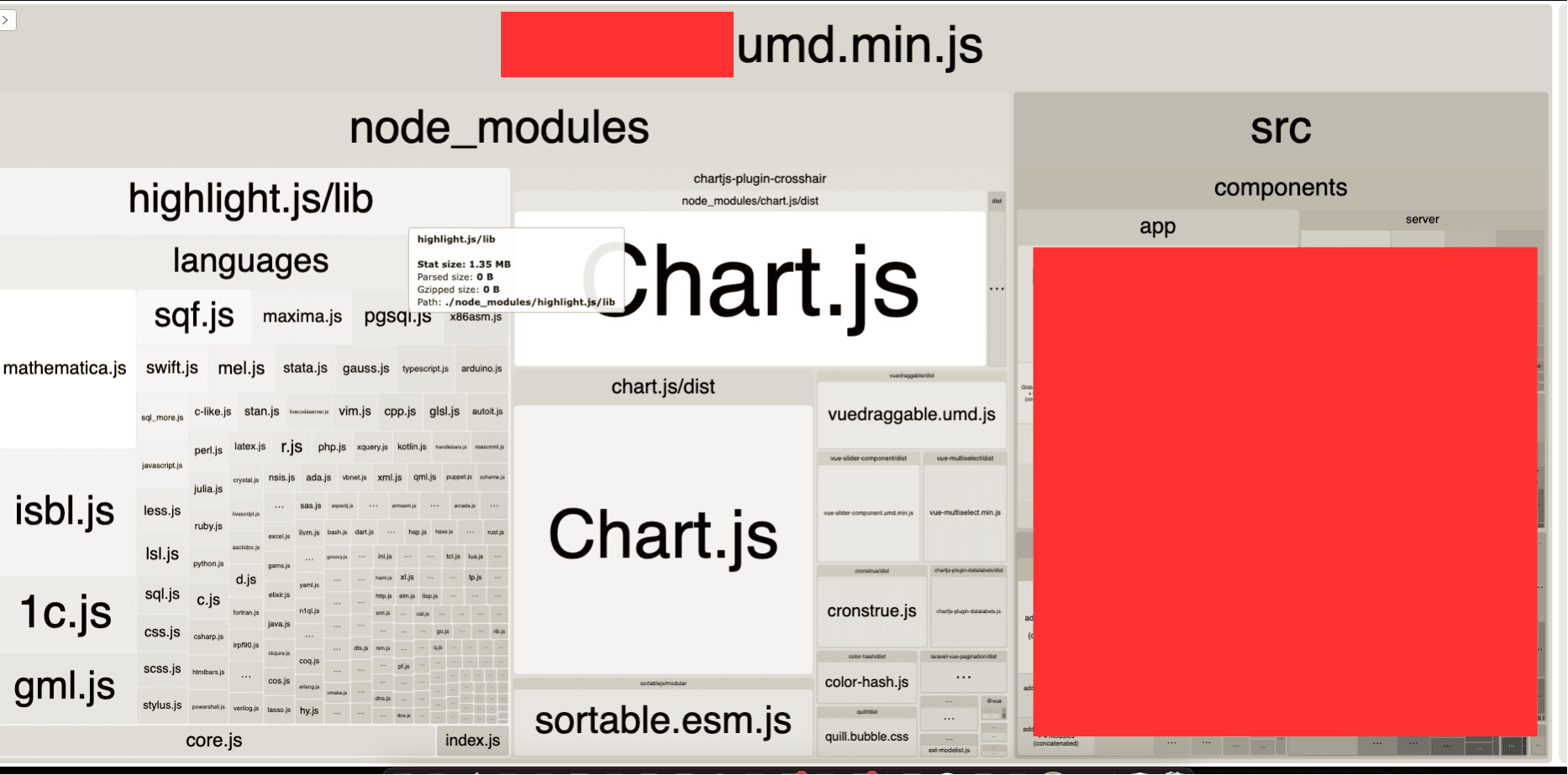 webpack unoptimised